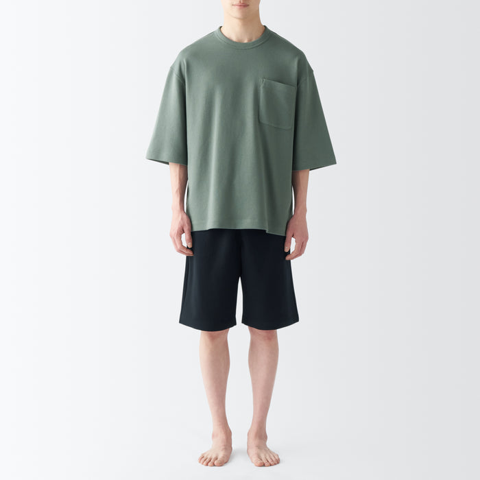 Muji Sweatshirt Short Sleeve Loungewear Pyjama Herren Grün | IY3L0D71L