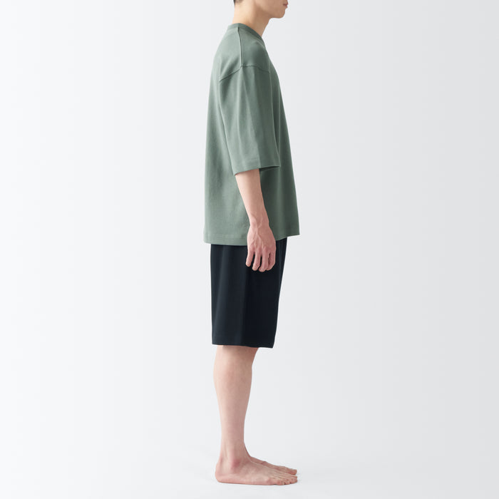 Muji Sweatshirt Short Sleeve Loungewear Pyjama Herren Grün | IY3L0D71L