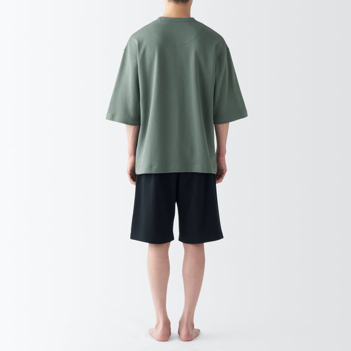 Muji Sweatshirt Short Sleeve Loungewear Pyjama Herren Grün | IY3L0D71L