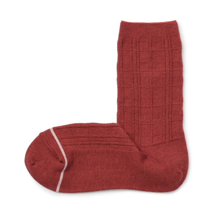 Muji Warm Pile Cotton Patterned Stitch Socken Damen Schokolade | QI4S0M20W
