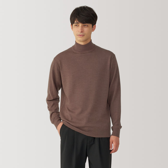 Muji Washable High Gauge High Neck Pullover Herren Rot | KK9T8R45K