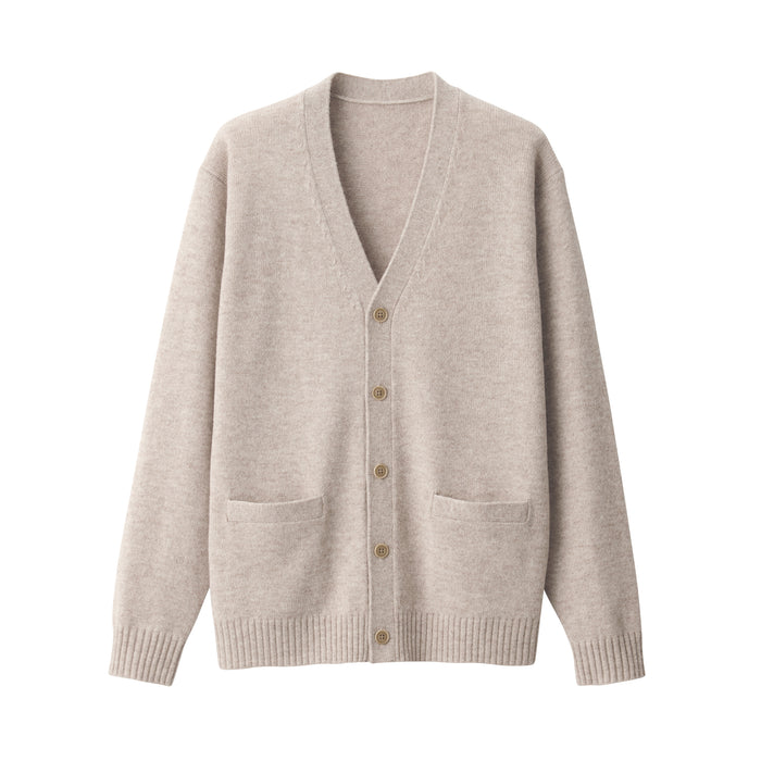 Muji Washable Mid-Gauge V Neck Strickjacke Herren Beige | MY5O3R49J