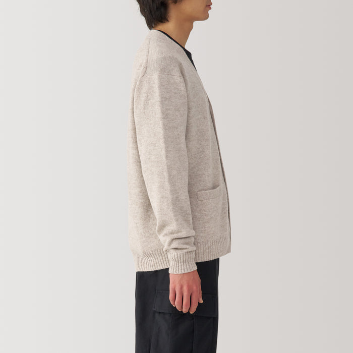 Muji Washable Mid-Gauge V Neck Strickjacke Herren Beige | MY5O3R49J