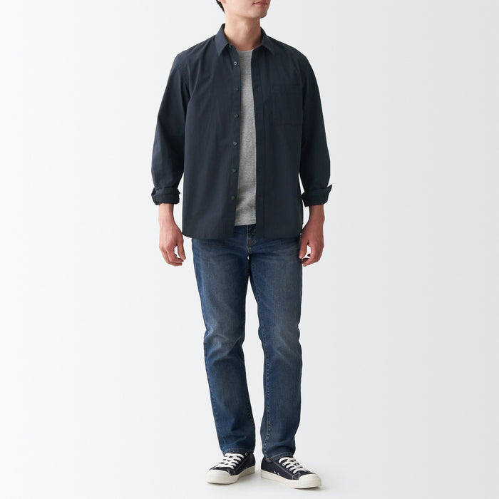 Muji Washed Broad Hemd Herren Navy | MO0J5U28Y