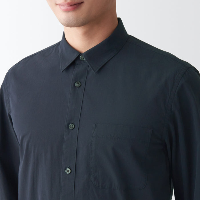 Muji Washed Broad Hemd Herren Navy | MO0J5U28Y