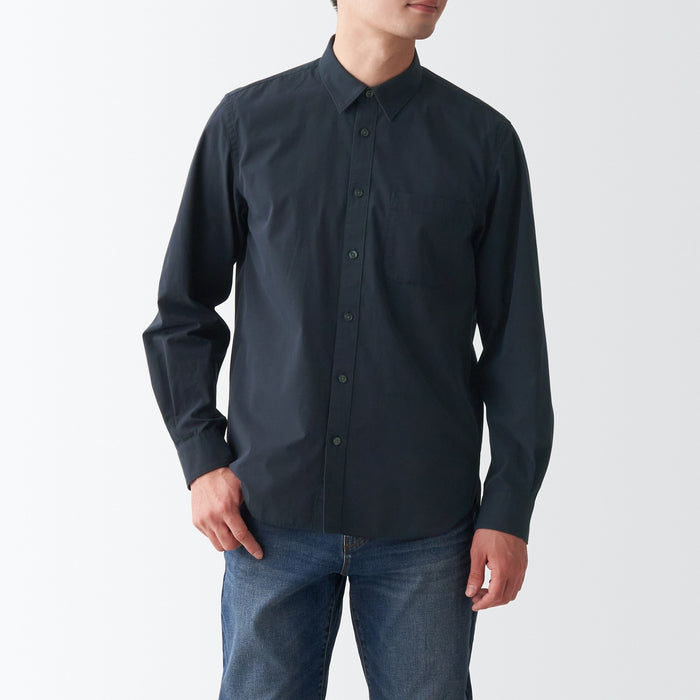 Muji Washed Broad Hemd Herren Navy | MO0J5U28Y