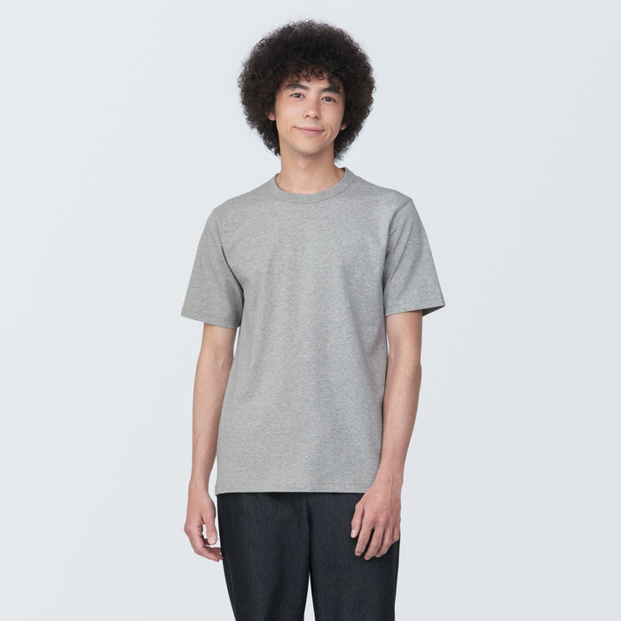 Muji Washed Heavy Weight Crew Neck Short Sleeve T-shirts Herren Grau | GH8C0M86A