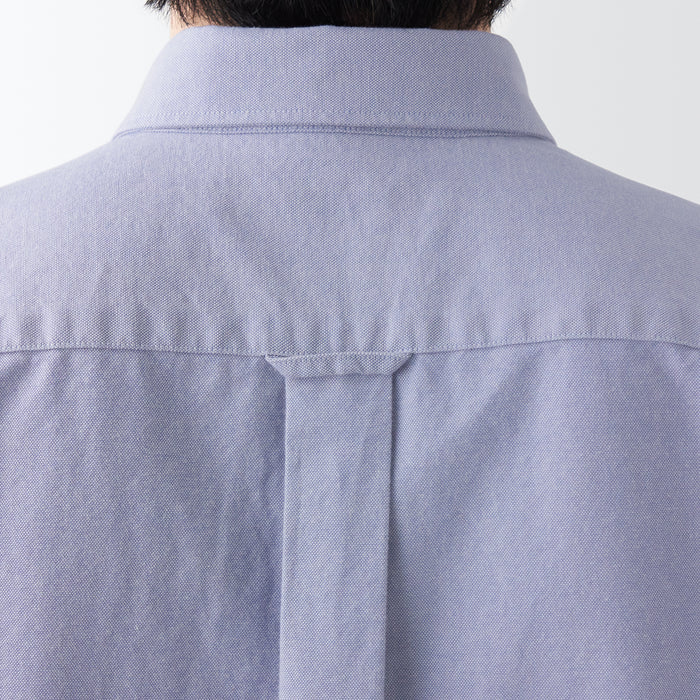 Muji Washed Oxford Button Down Short Sleeve Hemd Herren Lila | SU6O1M02O