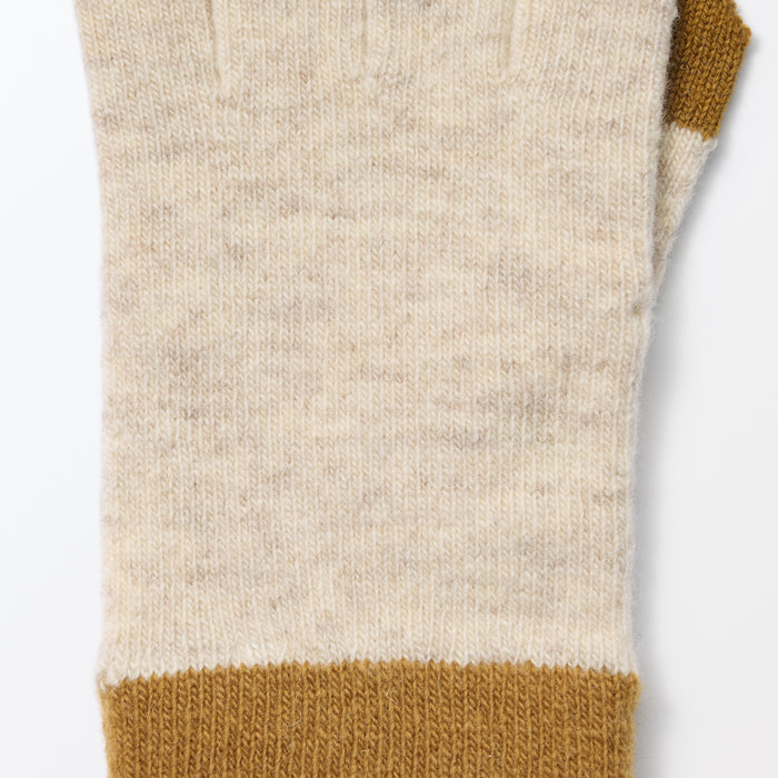 Muji Wool Blend Touchscreen Bicolor Handschuhe Damen Beige | KG6H5U21O